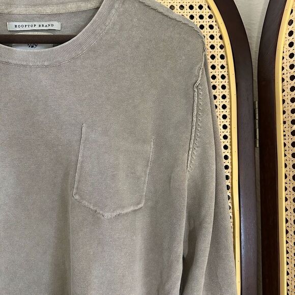 Khujo Rooftop Brand Washed Tan Gray Long Sleeve Sweatshirt Size L - Picture 3 of 7